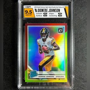 2019 Donruss Optic Diontae Johnson Red/Yellow Rookie RC #177 HGA 9.5 Gem Mint